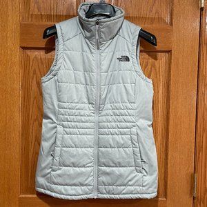 THE NORTH FACE Women's S Vest Gray Grey Full Zip Winter Pockets